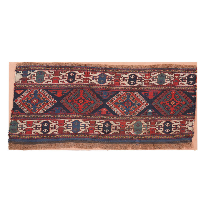 Mounted Soumak cradle panel textile (c. 1880)