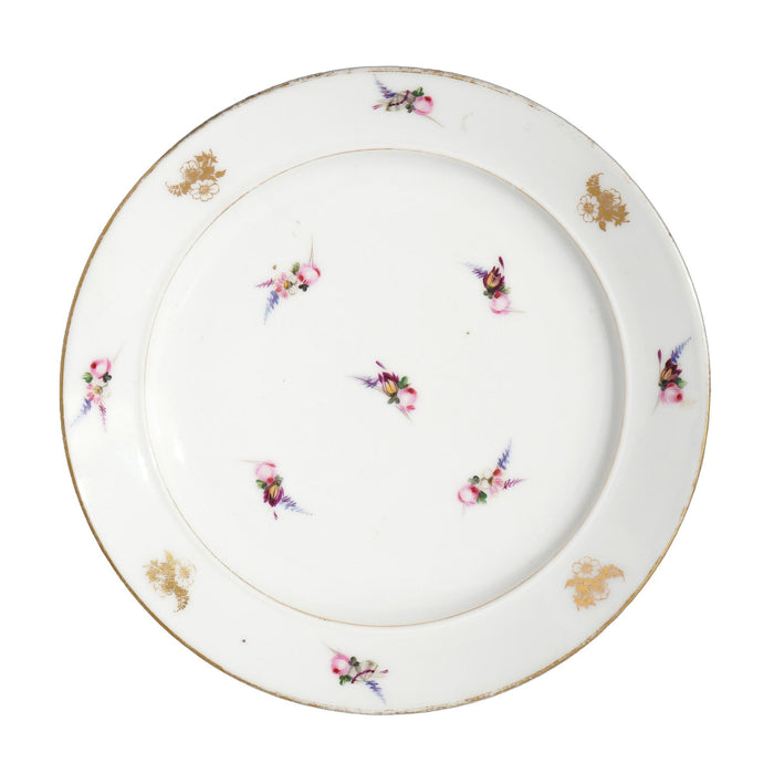 Old Paris polychrome floral decorated plate (c. 1840)