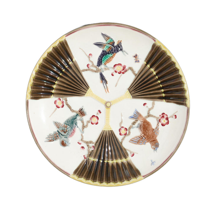 Polychrome glazed Argenta majolica plate by Wedgwood (c. 1884)