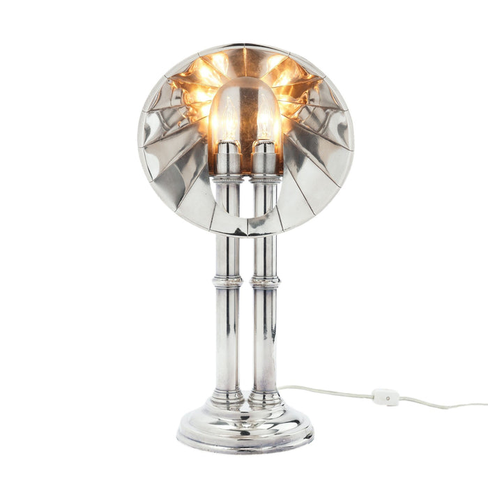 English Sheffield silvered copper and brass pulpit lamp (c. 1835)