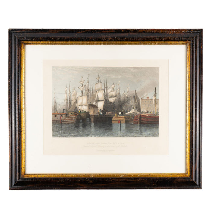 Wharf and Shipping, New York by H.S. Beckwith (1869)
