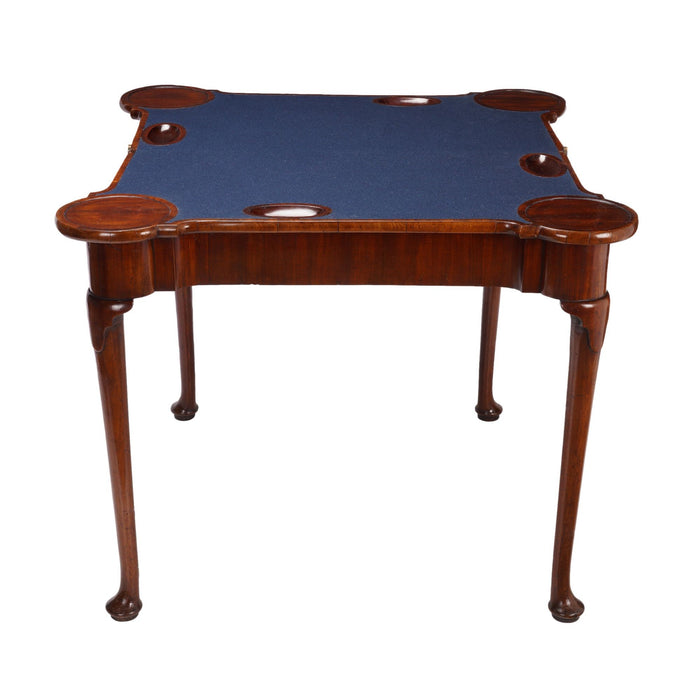 English Queen Anne Concertina Action Flip Top Game Table (c. 1725)