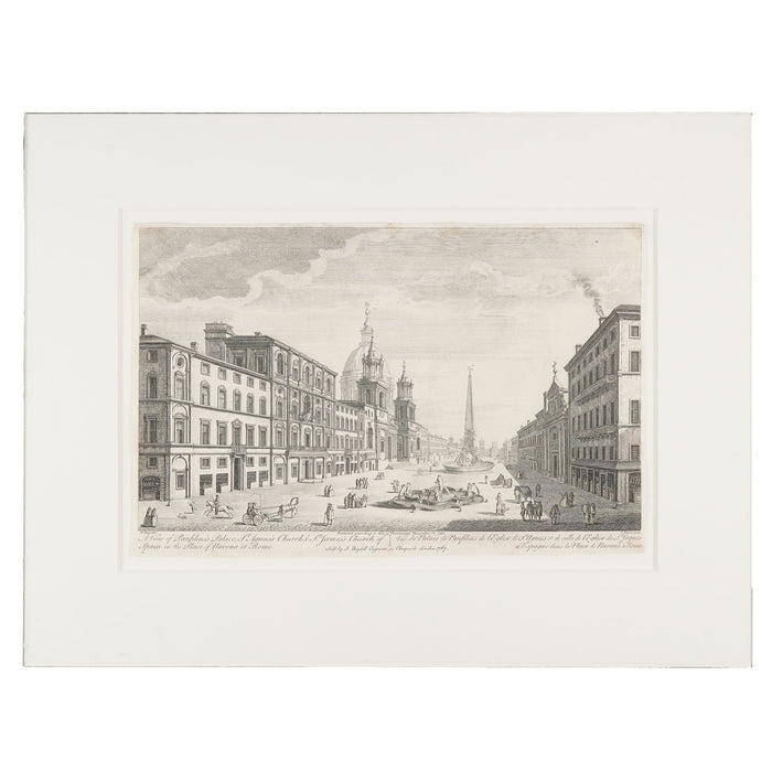 View of the Palazzo Pamphili and Piazza Navona in Rome by Le Geuy (1767)