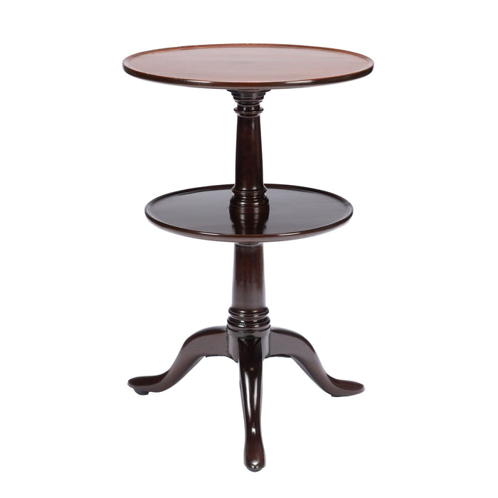 English Georgian two tier circular mahogany dumb waiter (c. 1760)