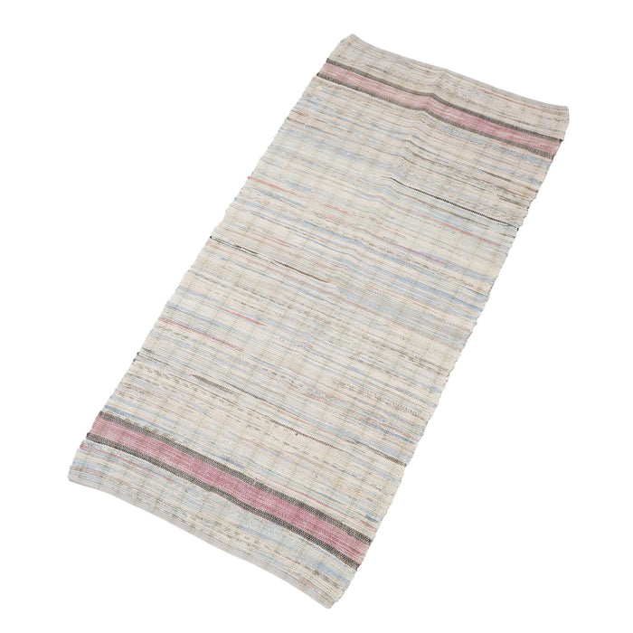 Vintage American woven rag rug runner (c. 1880-1910)