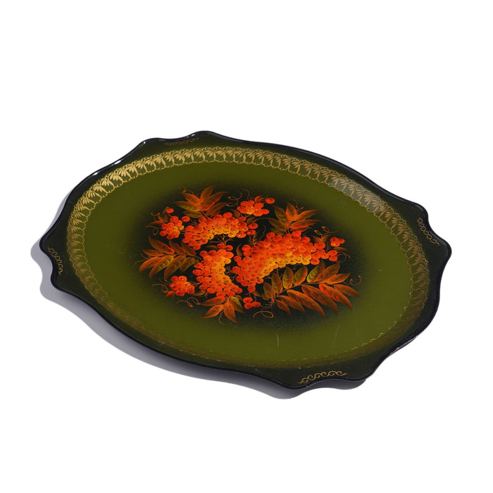 Russian Zhostovo hand painted tole tray (1990's)