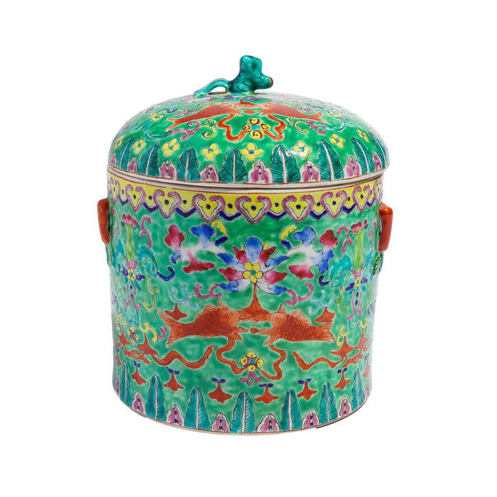 Chinese porcelain covered storage jar (c. 1870)