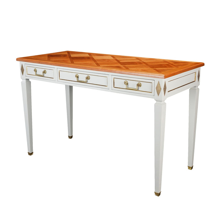 French fruitwood marquetry top writing table (1950’s)