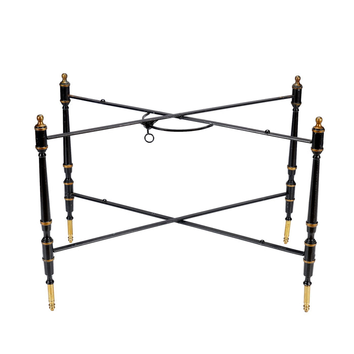 Mid Century folding black metal tray stand with gilt highlights (c. 1950's)
