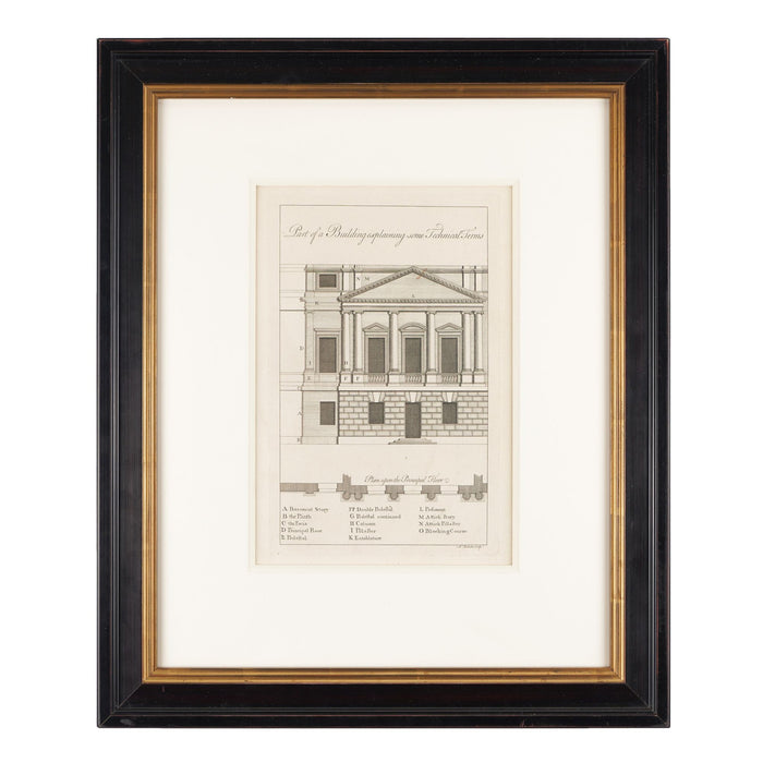 Part of A Building Explaining Some Technical Terms (a page from A Complete Body Of Architecture) by Isaac Ware (1756)