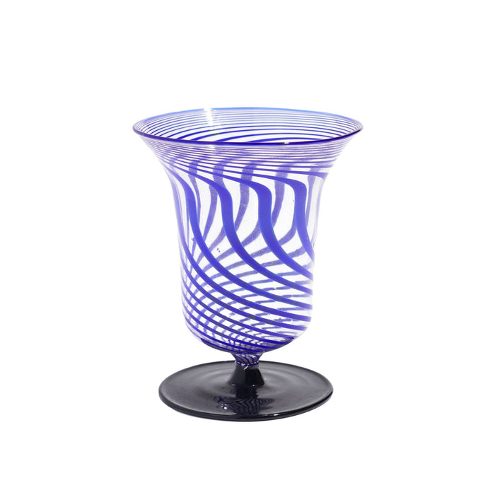 Italian blown cobalt spiral glass syllabub (c. 1960)