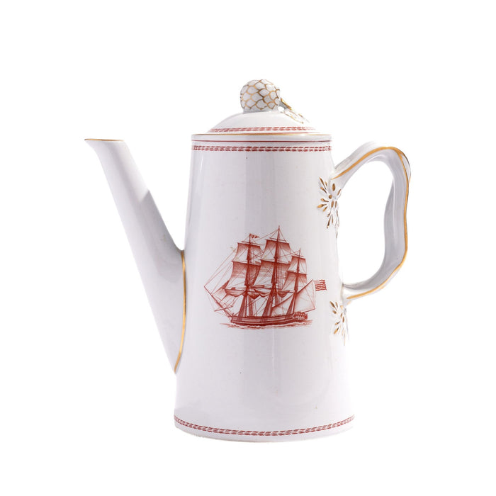 Lowestoft lighthouse coffee/tea pot in the Trade Winds pattern by Copeland Spode (1960-1995)