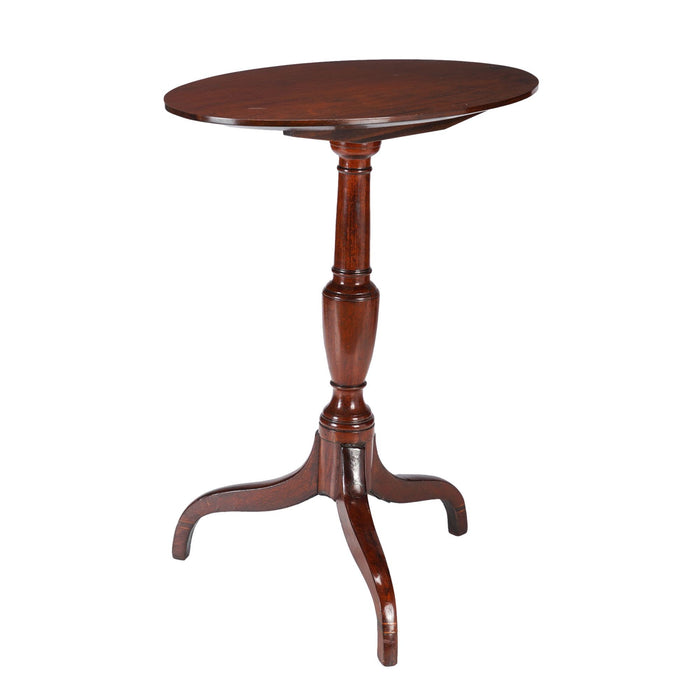 American tilt top spider leg oval candle stand (c. 1790-1810)