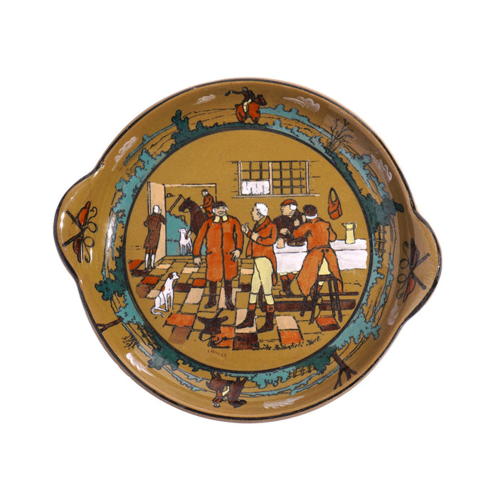 Deldare Ware "Fallowfield Hunt" circular tray by Buffalo Pottery (1908)