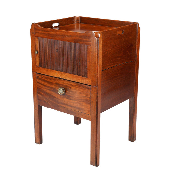 English Georgian gallery top commode (c. 1790-1810)