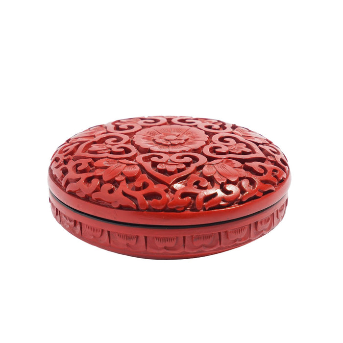 Small round cinnabar box (c. 1950)