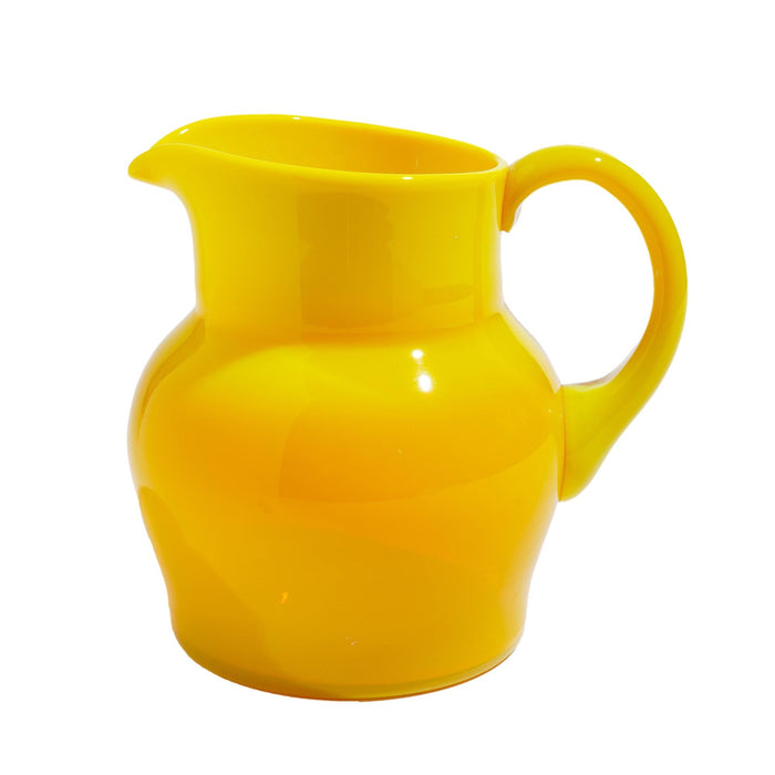 Vintage cadmium yellow opaline blown glass pitcher