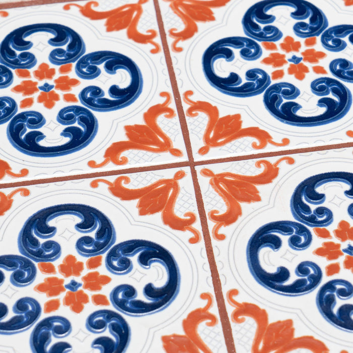 Painted Queen Anne style hardwood tiled coffee table (1950's)