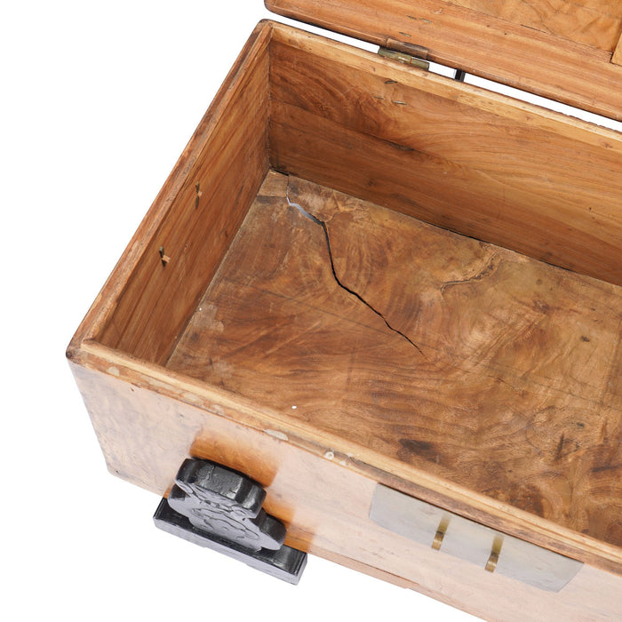 Chinese camphor wood trunk on ebonized hardwood stand (c. 1820)