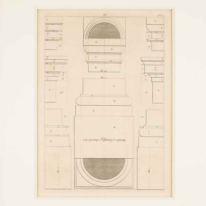 Two pages from "I Quattro libri dell'architettura" by Andre Palladio (c. 1715-20)