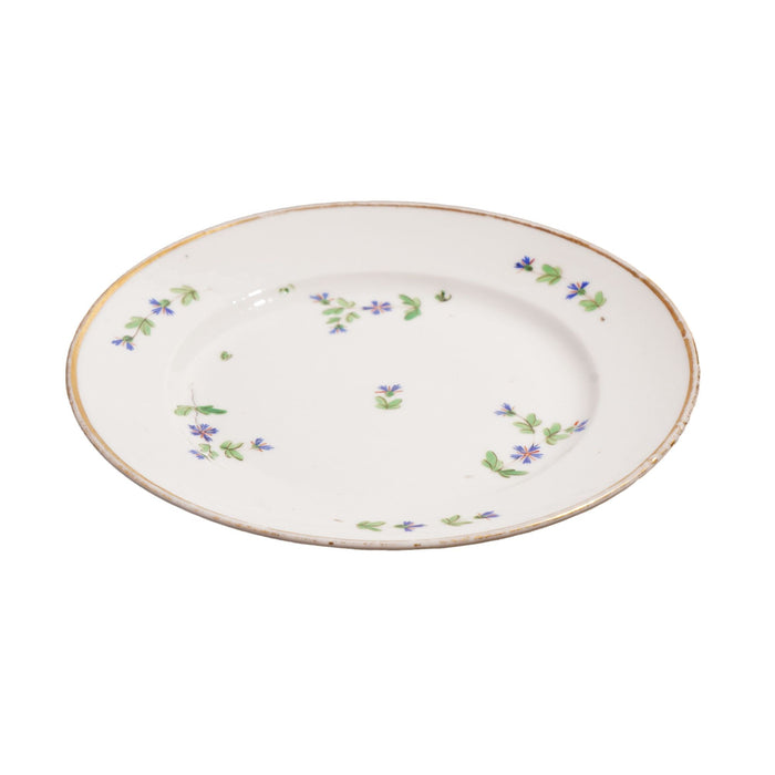 Set of five Bourbon Sprig Paris porcelain tea plates by Charles Field Haviland (c. 1790)