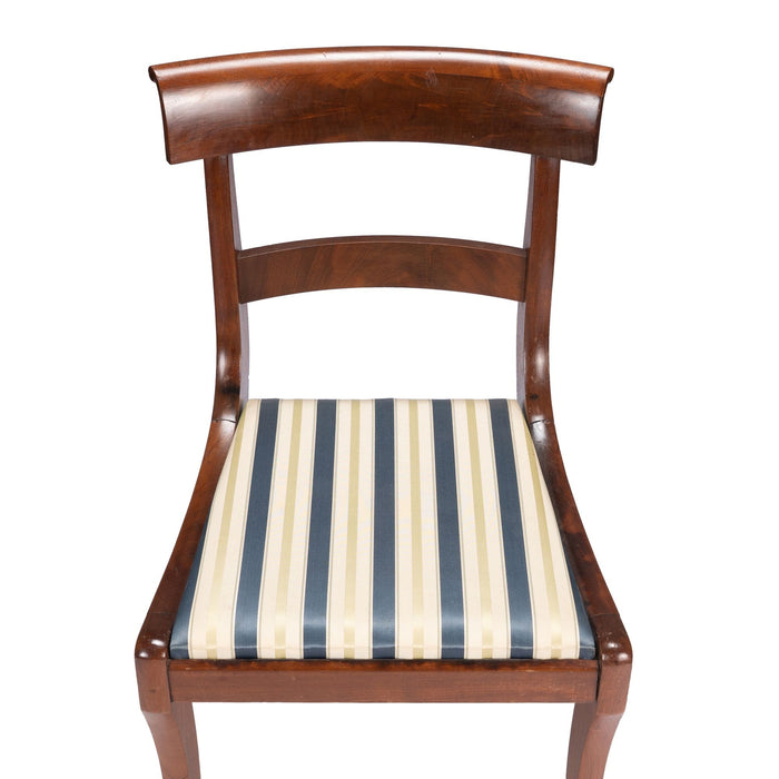 Pair of New York mahogany Klismos slip seat side chairs (c. 1825)