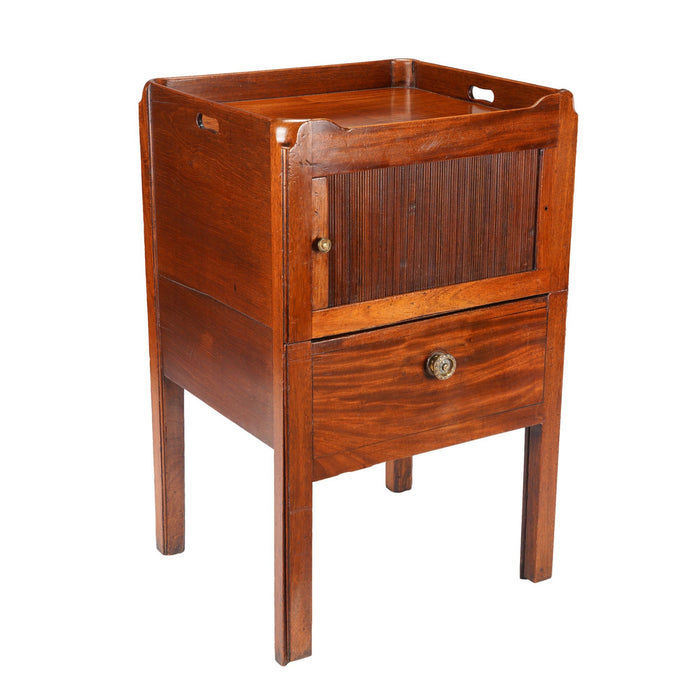 English Georgian gallery top commode (c. 1790-1810)