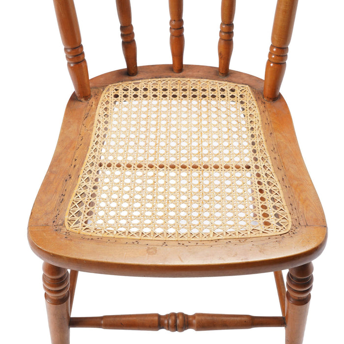 Set of 4 New England cane seat country Sheraton maple fancy chairs (c. 1840-60)