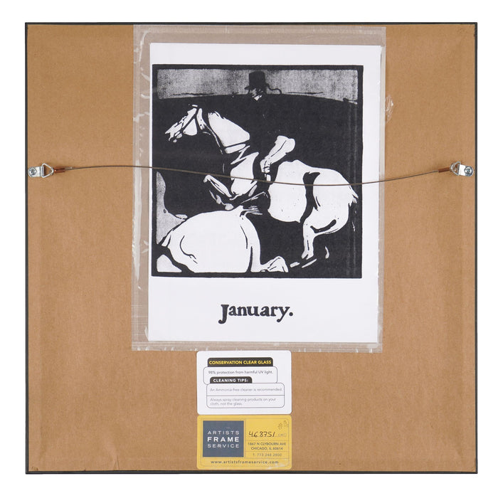 Four woodblock prints from “An Almanac of Twelve Sports” by William Nicholson (1898)