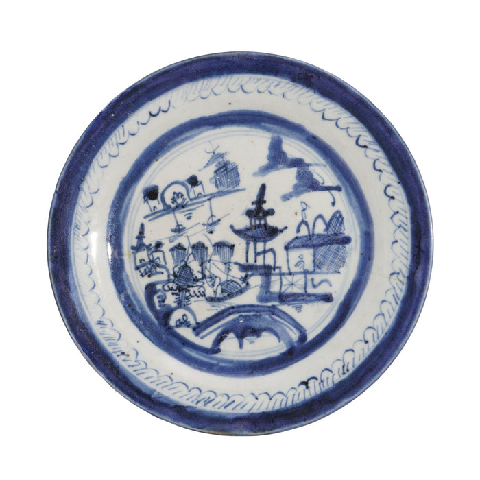 Set of 4 Chinese export Canton patterned tea plates (c. 1850-75)