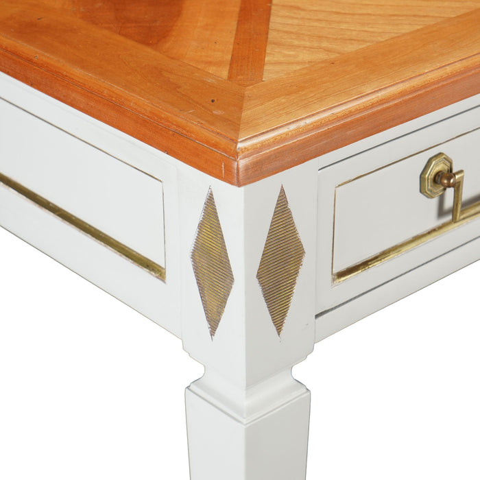 French fruitwood marquetry top writing table (1950’s)