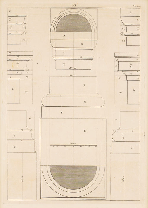 Two pages from "I Quattro libri dell'architettura" by Andre Palladio (c. 1715-20)
