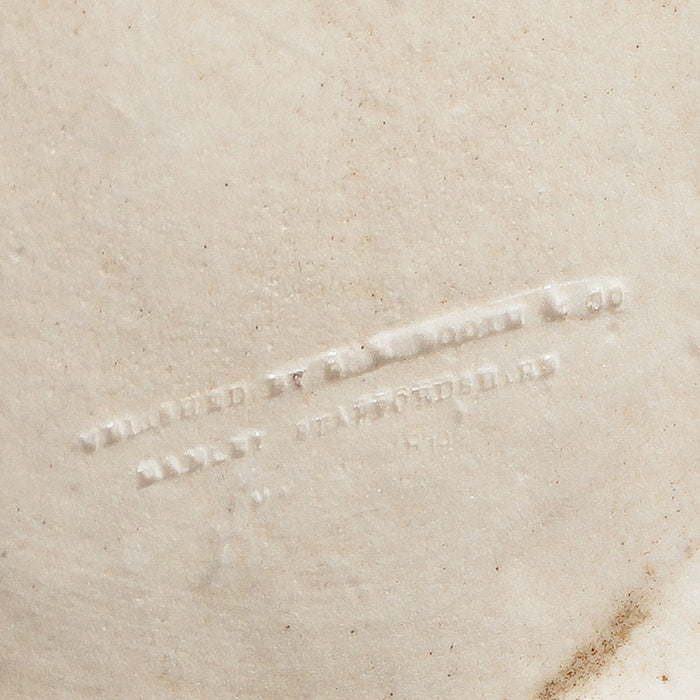 English salt glazed white stoneware water bottle by G.R. Booth & Co (c. 1839-1844)