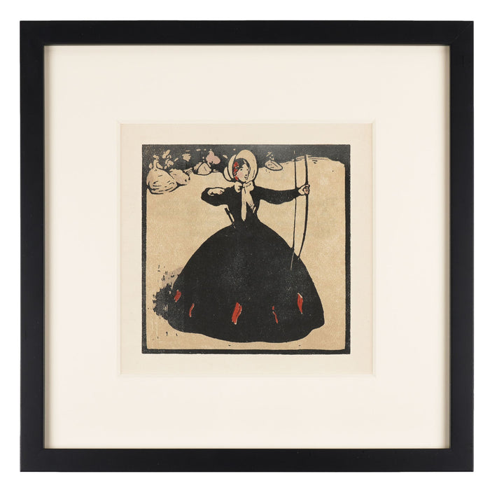 Four woodblock prints from “An Almanac of Twelve Sports” by William Nicholson (1898)