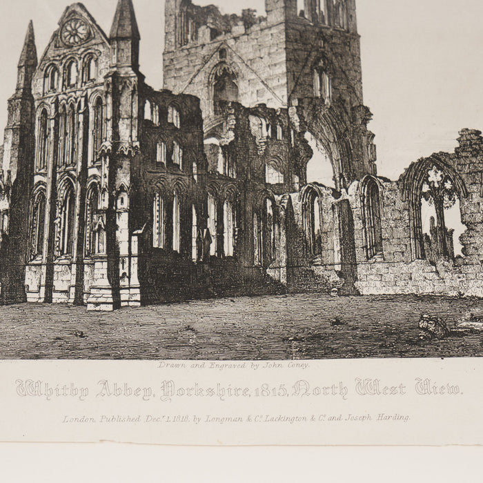 Set of four engravings of English Gothic ecclesiastical buildings by John Coney (1819)
