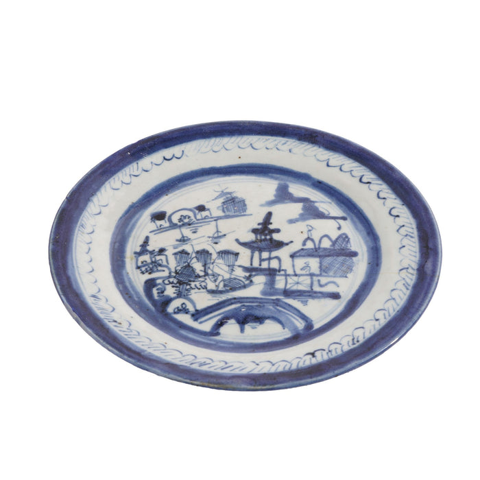 Set of 4 Chinese export Canton patterned tea plates (c. 1850-75)