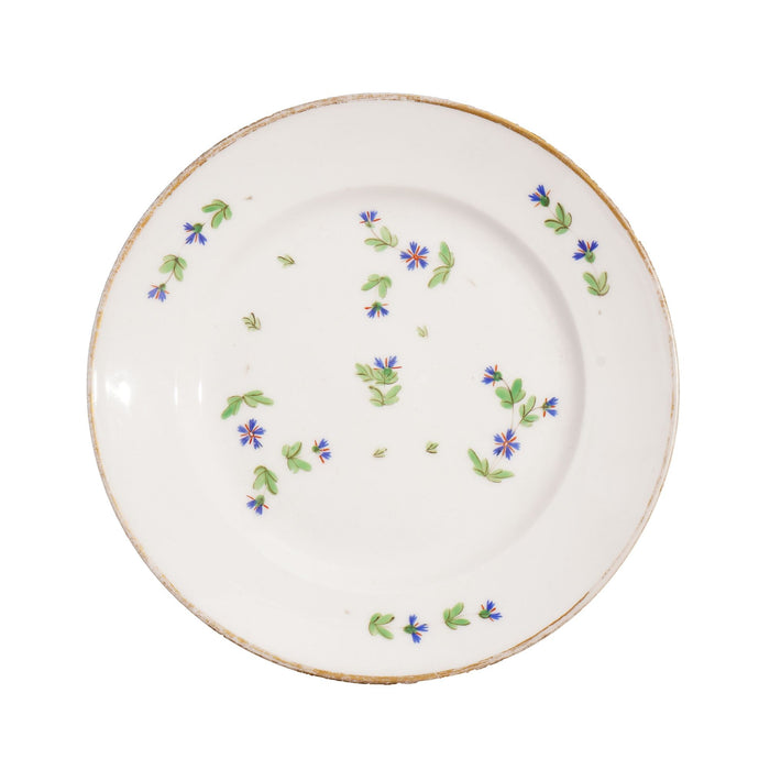 Set of five Bourbon Sprig Paris porcelain tea plates by Charles Field Haviland (c. 1790)