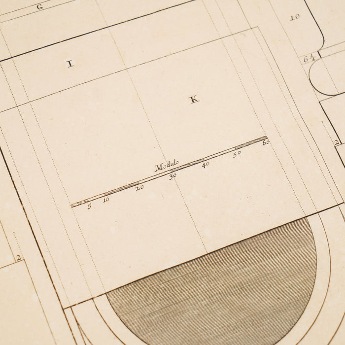 Two pages from "I Quattro libri dell'architettura" by Andre Palladio (c. 1715-20)