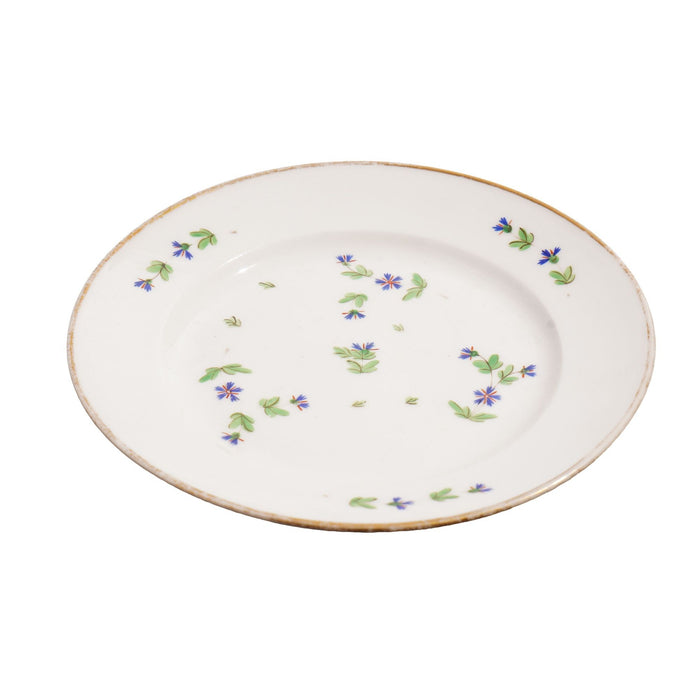 Set of five Bourbon Sprig Paris porcelain tea plates by Charles Field Haviland (c. 1790)