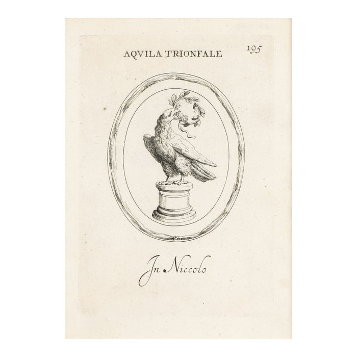 Collection of 8 Roman intaglio engravings by Leonardo Agostini (1685-1793)