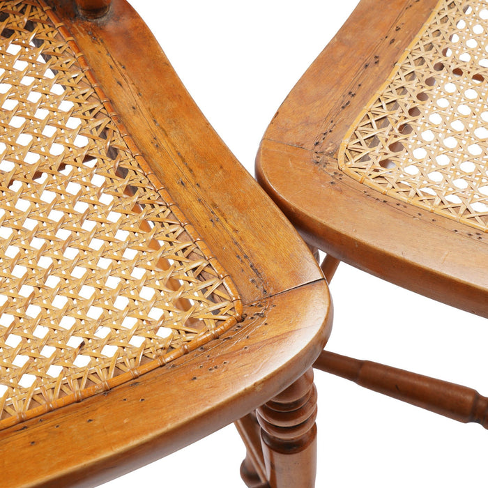 Set of 4 New England cane seat country Sheraton maple fancy chairs (c. 1840-60)