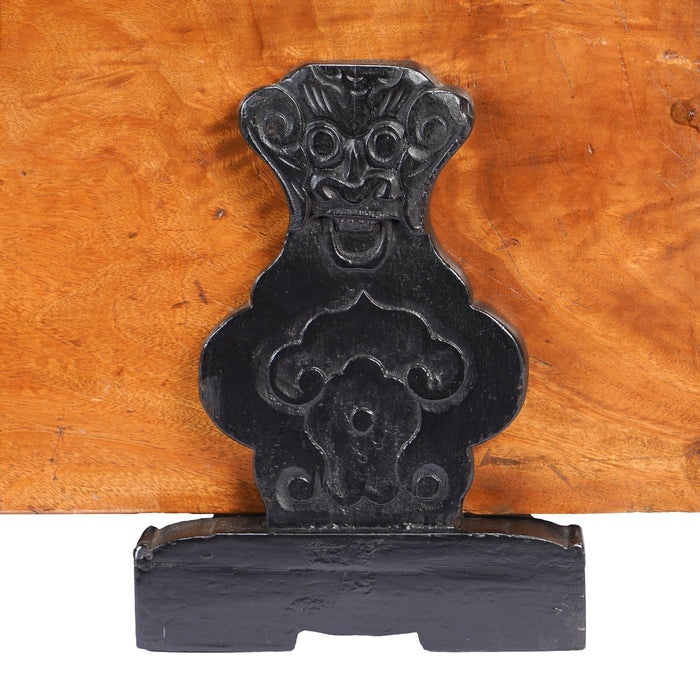 Chinese camphor wood trunk on ebonized hardwood stand (c. 1820)