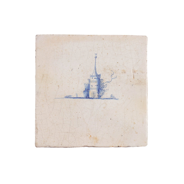 Set of 10 Delft miniature landscape tiles (1600’s)