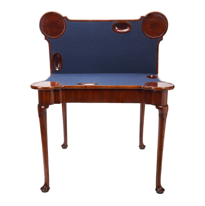 English Queen Anne Concertina Action Flip Top Game Table (c. 1725)