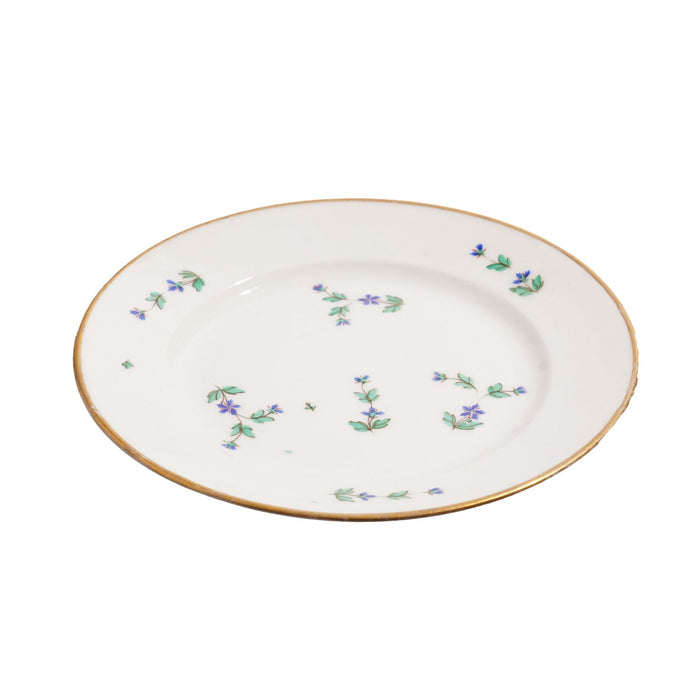 Set of five Bourbon Sprig Paris porcelain tea plates by Charles Field Haviland (c. 1790)