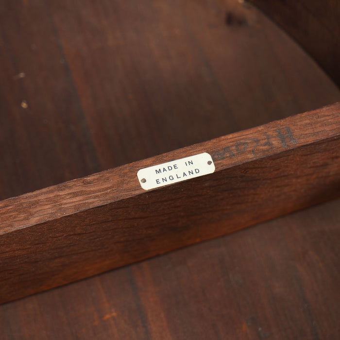 Pair of English Edwardian marquetry flip top demilune tables (c. 1890-1915)
