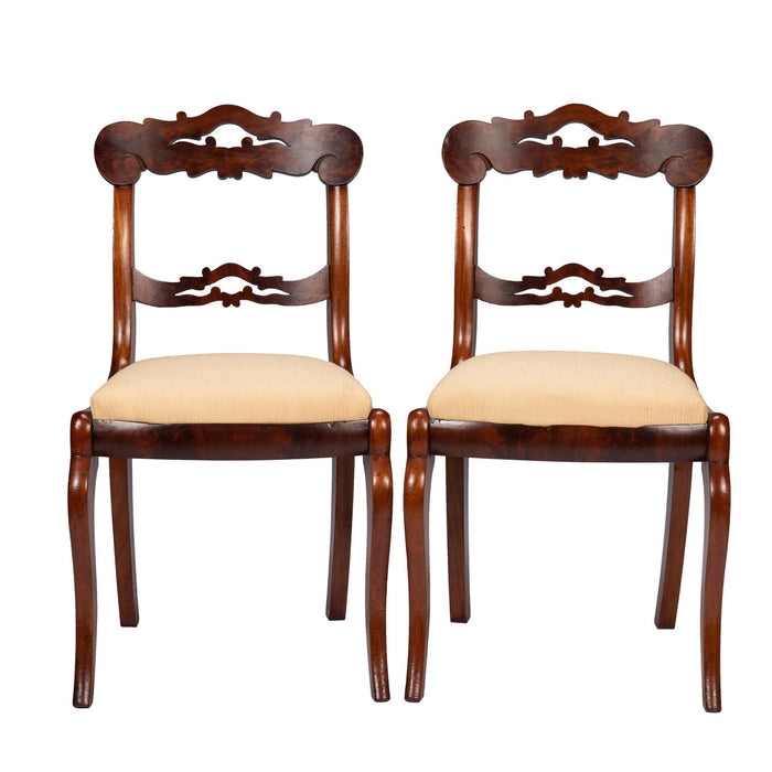 Pair of Boston slip seat mahogany side chairs (c. 1830-45)