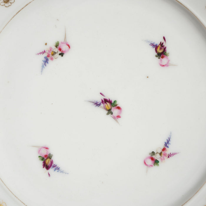 Old Paris polychrome floral decorated plate (c. 1840)