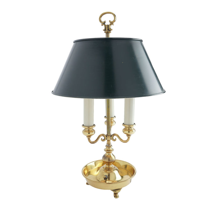 American brass Bouillotte three arm desk lamp (c. 1930)