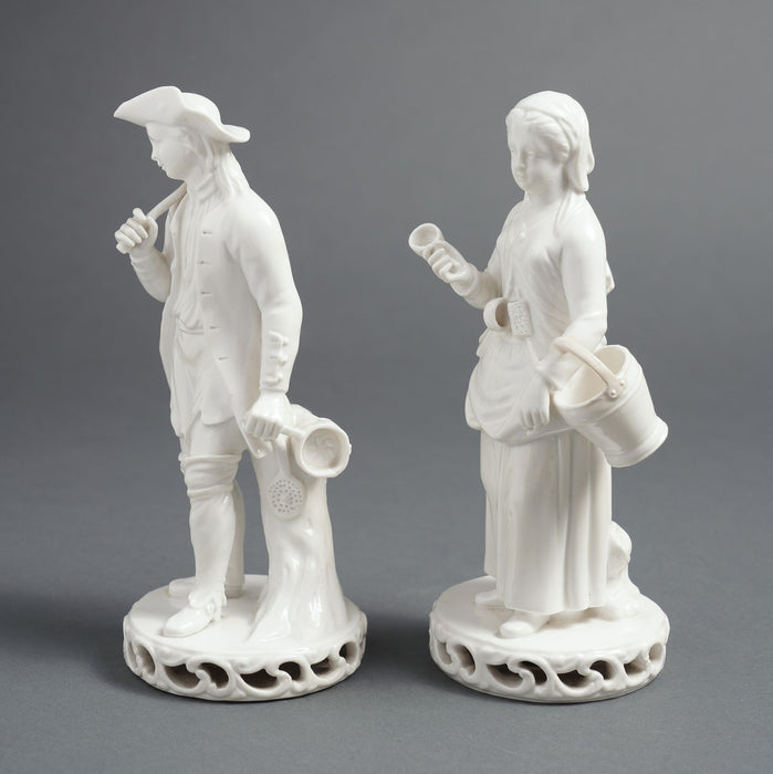 Pair of English Blanc du Chine figures by Stevenson & Hancock (1863-66)